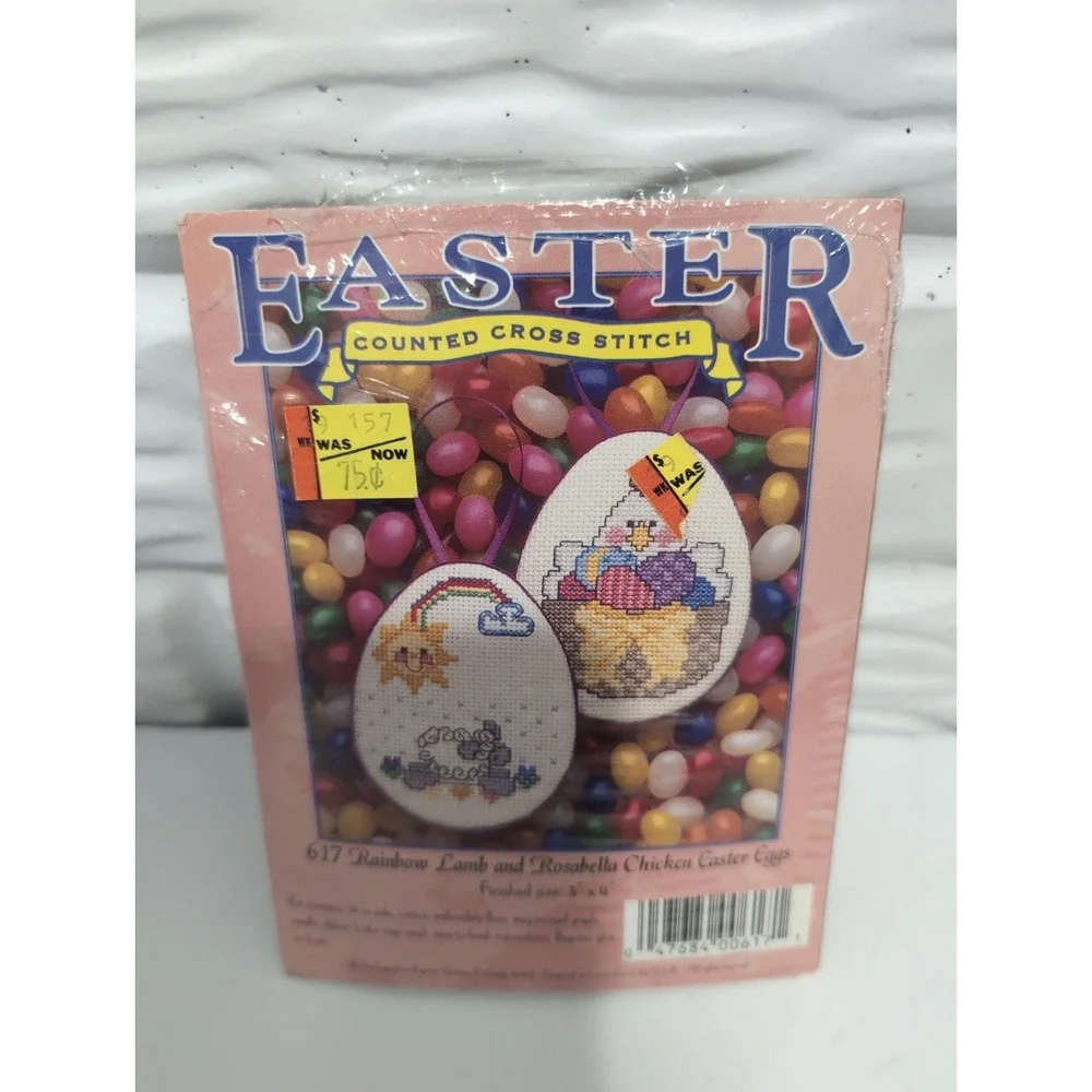 Lot Vintage 90s Opened Cross Stitch Projects Easter Church Garden Sunflower